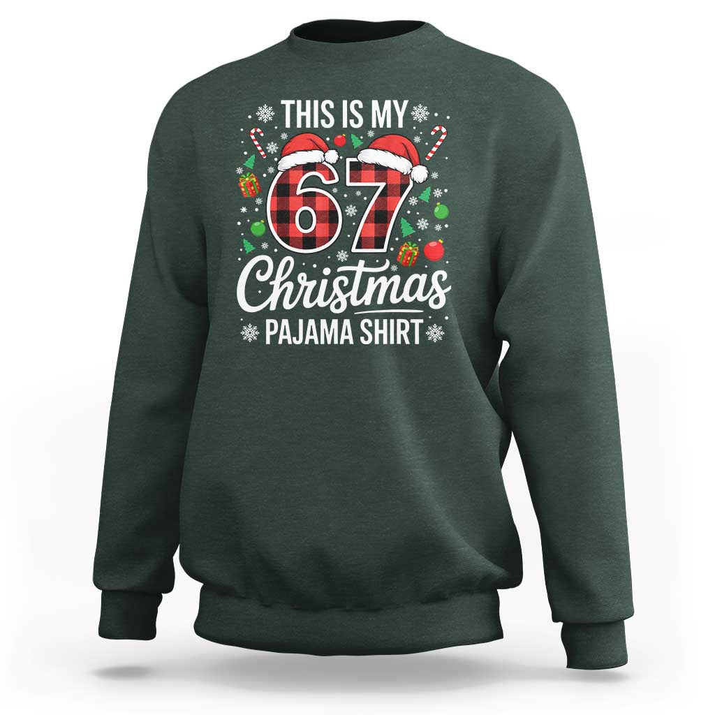 This Is My 67 Christmas Pajama Sweatshirt Six Seven Meme Xmas - Wonder Print Shop