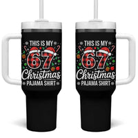 This Is My 67 Christmas Pajama Tumbler With Handle Six Seven Meme Xmas - Wonder Print Shop