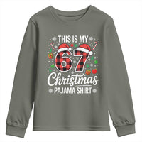 This Is My 67 Christmas Pajama Youth Sweatshirt Six Seven Meme Xmas - Wonder Print Shop