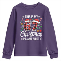 This Is My 67 Christmas Pajama Youth Sweatshirt Six Seven Meme Xmas - Wonder Print Shop
