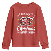 This Is My 67 Christmas Pajama Youth Sweatshirt Six Seven Meme Xmas - Wonder Print Shop