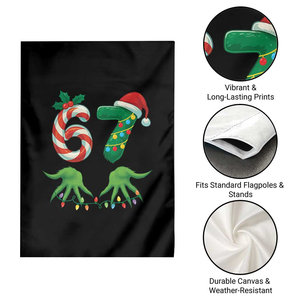 Funny Six Seven Christmas 67 Meme Gen Alpha Slang Elf Hands Garden Flag - Wonder Print Shop