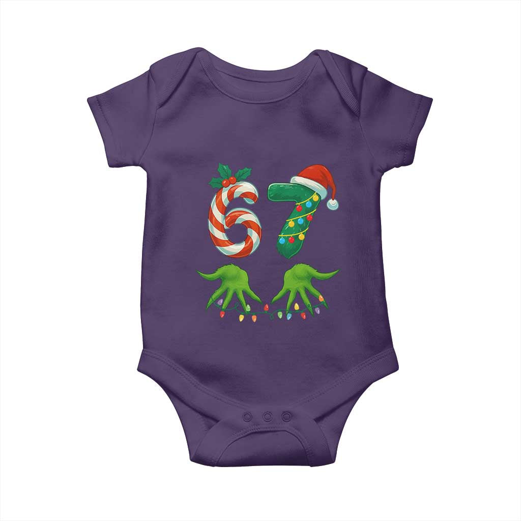 Funny Six Seven Christmas 67 Meme Gen Alpha Slang Elf Hands Baby Onesie - Wonder Print Shop