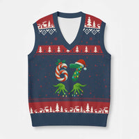 Funny Six Seven Xmas 67 Meme Gen Alpha Slang Elf Hands V-Neck Knit Sweater Vest - Wonder Print Shop