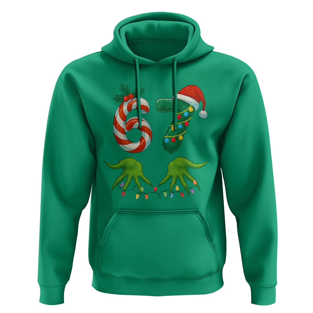 Funny Six Seven Christmas 67 Meme Gen Alpha Slang Elf Hands Hoodie - Wonder Print Shop