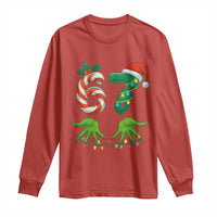 Funny Six Seven Christmas 67 Meme Gen Alpha Slang Elf Hands Long Sleeve Shirt - Wonder Print Shop