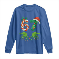 Funny Six Seven Christmas 67 Meme Gen Alpha Slang Elf Hands Long Sleeve Shirt - Wonder Print Shop