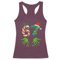 Funny Six Seven Christmas 67 Meme Gen Alpha Slang Elf Hands Racerback Tank Top - Wonder Print Shop