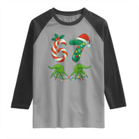 Funny Six Seven Christmas 67 Meme Gen Alpha Slang Elf Hands Raglan Shirt - Wonder Print Shop