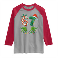 Funny Six Seven Christmas 67 Meme Gen Alpha Slang Elf Hands Raglan Shirt - Wonder Print Shop