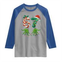 Funny Six Seven Christmas 67 Meme Gen Alpha Slang Elf Hands Raglan Shirt - Wonder Print Shop