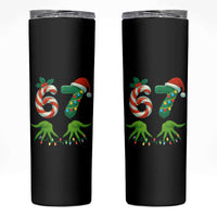 Funny Six Seven Christmas 67 Meme Gen Alpha Slang Elf Hands Skinny Tumbler - Wonder Print Shop