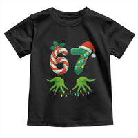 Funny Six Seven Christmas 67 Meme Gen Alpha Slang Elf Hands Toddler T Shirt - Wonder Print Shop