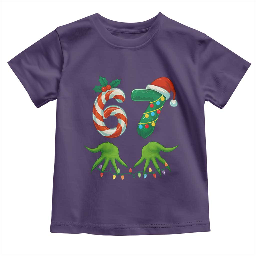 Funny Six Seven Christmas 67 Meme Gen Alpha Slang Elf Hands Toddler T Shirt - Wonder Print Shop