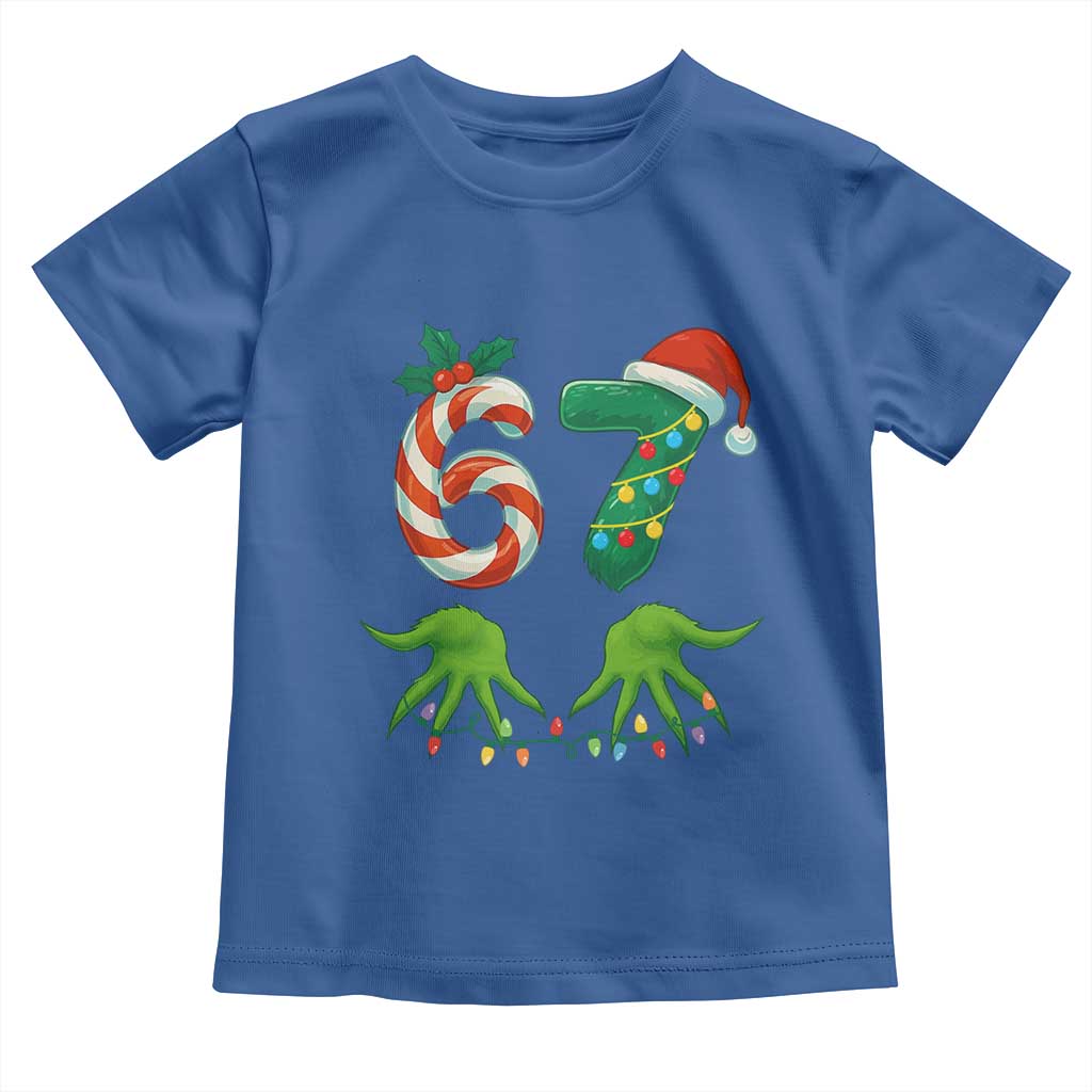 Funny Six Seven Christmas 67 Meme Gen Alpha Slang Elf Hands Toddler T Shirt - Wonder Print Shop
