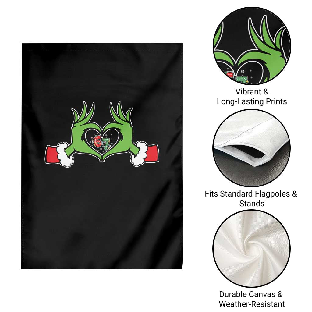 Funny Six Seven Christmas 67 Meme Gen Alpha Elf Heart Hands Garden Flag - Wonder Print Shop