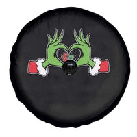 Funny Six Seven Christmas 67 Meme Gen Alpha Elf Heart Hands Spare Tire Cover - Wonder Print Shop