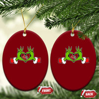 Funny Six Seven Christmas 67 Meme Gen Alpha Elf Heart Hands Ceramic Ornament - Wonder Print Shop