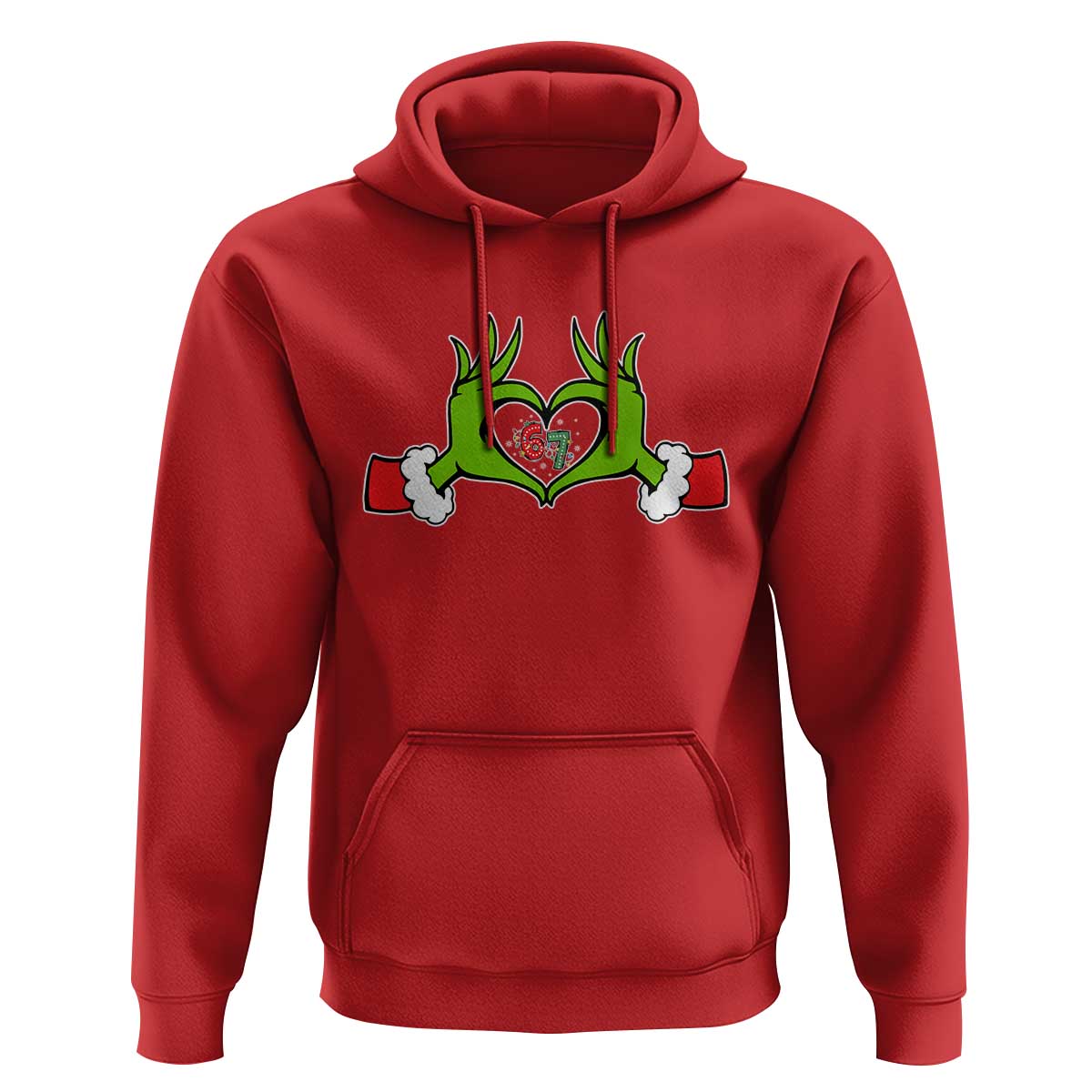 Funny Six Seven Christmas 67 Meme Gen Alpha Elf Heart Hands Hoodie - Wonder Print Shop