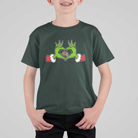 Funny Six Seven Christmas 67 Meme Gen Alpha Elf Heart Hands T Shirt For Kid - Wonder Print Shop