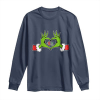 Funny Six Seven Christmas 67 Meme Gen Alpha Elf Heart Hands Long Sleeve Shirt - Wonder Print Shop