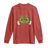 Funny Six Seven Christmas 67 Meme Gen Alpha Elf Heart Hands Long Sleeve Shirt - Wonder Print Shop