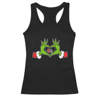 Funny Six Seven Christmas 67 Meme Gen Alpha Elf Heart Hands Racerback Tank Top - Wonder Print Shop