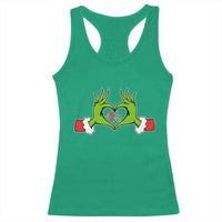 Funny Six Seven Christmas 67 Meme Gen Alpha Elf Heart Hands Racerback Tank Top - Wonder Print Shop