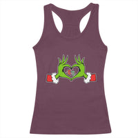 Funny Six Seven Christmas 67 Meme Gen Alpha Elf Heart Hands Racerback Tank Top - Wonder Print Shop