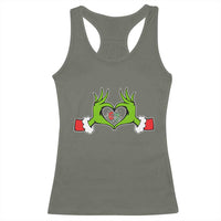 Funny Six Seven Christmas 67 Meme Gen Alpha Elf Heart Hands Racerback Tank Top - Wonder Print Shop