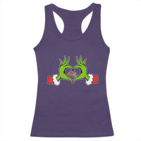 Funny Six Seven Christmas 67 Meme Gen Alpha Elf Heart Hands Racerback Tank Top - Wonder Print Shop