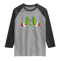 Funny Six Seven Christmas 67 Meme Gen Alpha Elf Heart Hands Raglan Shirt - Wonder Print Shop