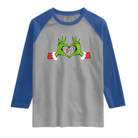 Funny Six Seven Christmas 67 Meme Gen Alpha Elf Heart Hands Raglan Shirt - Wonder Print Shop