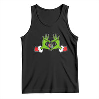 Funny Six Seven Christmas 67 Meme Gen Alpha Elf Heart Hands Tank Top - Wonder Print Shop