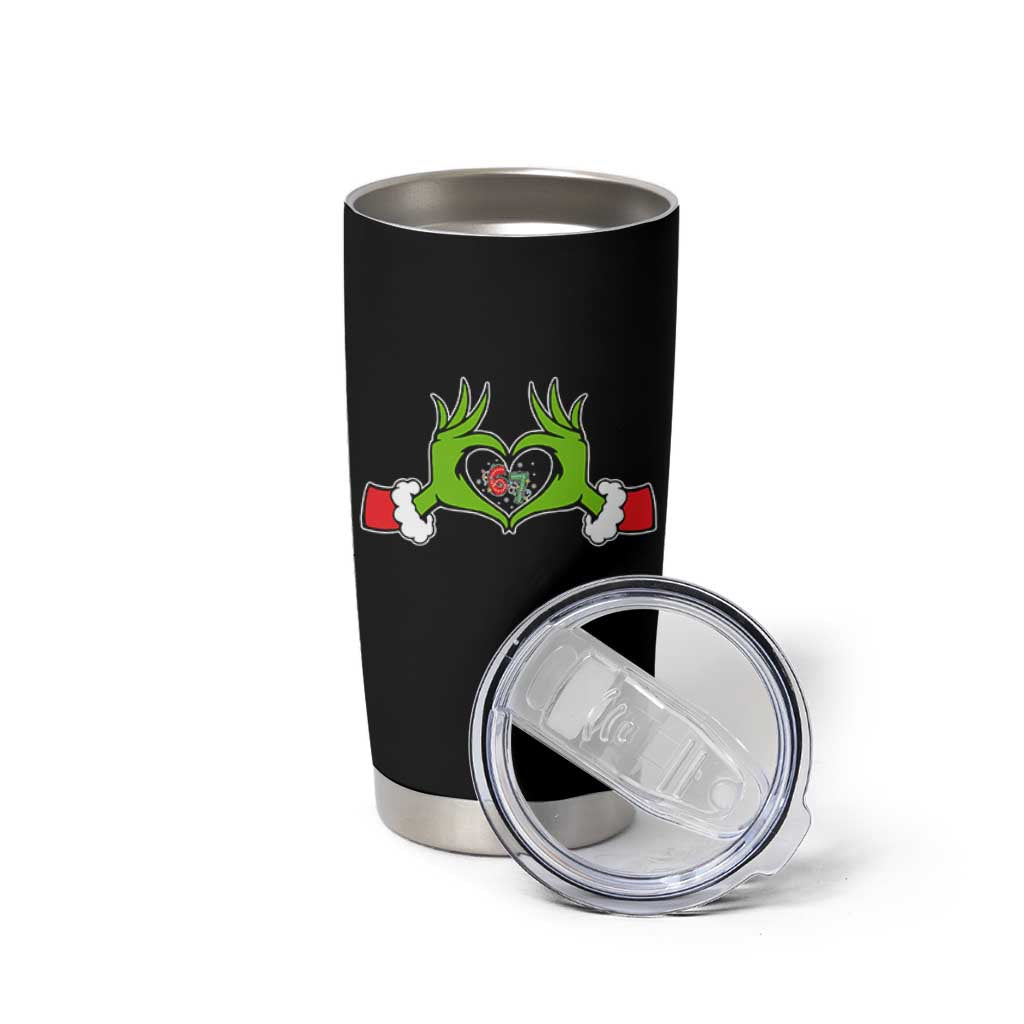 Funny Six Seven Christmas 67 Meme Gen Alpha Elf Heart Hands Tumbler Cup - Wonder Print Shop