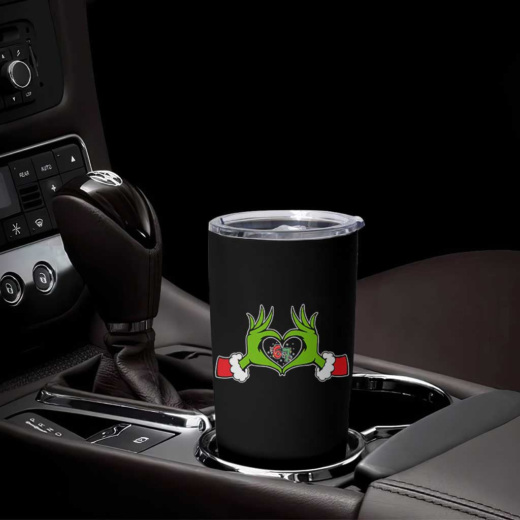 Funny Six Seven Christmas 67 Meme Gen Alpha Elf Heart Hands Tumbler Cup - Wonder Print Shop