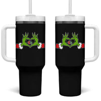 Funny Six Seven Christmas 67 Meme Gen Alpha Elf Heart Hands Tumbler With Handle - Wonder Print Shop