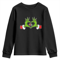 Funny Six Seven Christmas 67 Meme Gen Alpha Elf Heart Hands Youth Sweatshirt - Wonder Print Shop