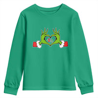 Funny Six Seven Christmas 67 Meme Gen Alpha Elf Heart Hands Youth Sweatshirt - Wonder Print Shop