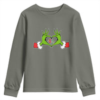 Funny Six Seven Christmas 67 Meme Gen Alpha Elf Heart Hands Youth Sweatshirt - Wonder Print Shop
