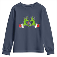 Funny Six Seven Christmas 67 Meme Gen Alpha Elf Heart Hands Youth Sweatshirt - Wonder Print Shop