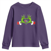 Funny Six Seven Christmas 67 Meme Gen Alpha Elf Heart Hands Youth Sweatshirt - Wonder Print Shop