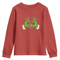 Funny Six Seven Christmas 67 Meme Gen Alpha Elf Heart Hands Youth Sweatshirt - Wonder Print Shop