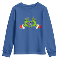 Funny Six Seven Christmas 67 Meme Gen Alpha Elf Heart Hands Youth Sweatshirt - Wonder Print Shop