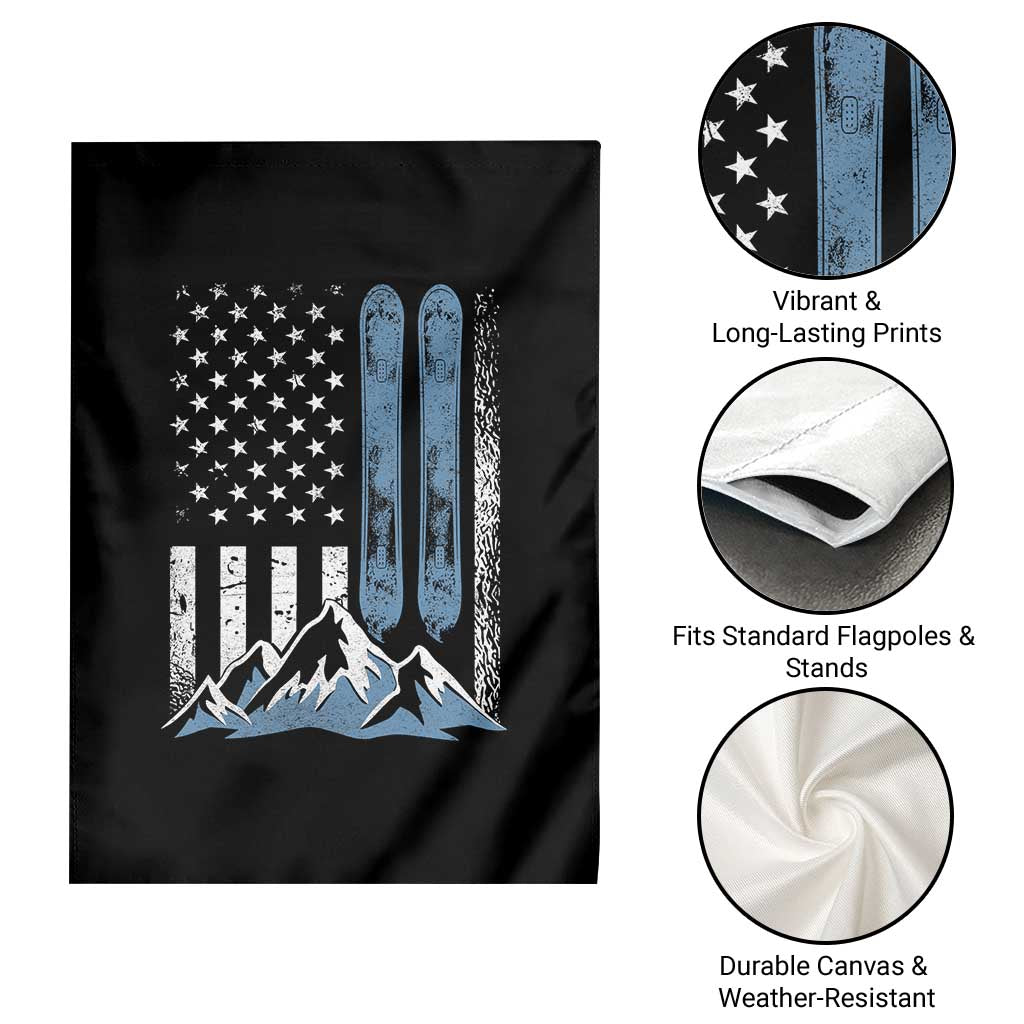 Alpine Skiing Skier Garden Flag Vintage American Flag Winter Sport - Wonder Print Shop