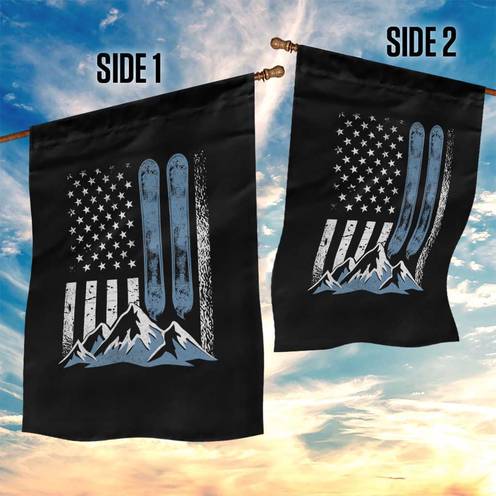 Alpine Skiing Skier Garden Flag Vintage American Flag Winter Sport - Wonder Print Shop