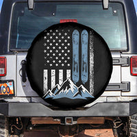 Alpine Skiing Skier Spare Tire Cover Vintage American Flag Winter Sport - Wonder Print Shop