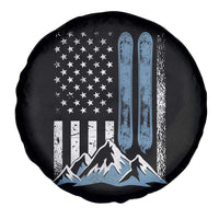 Alpine Skiing Skier Spare Tire Cover Vintage American Flag Winter Sport - Wonder Print Shop