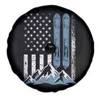 Alpine Skiing Skier Spare Tire Cover Vintage American Flag Winter Sport - Wonder Print Shop