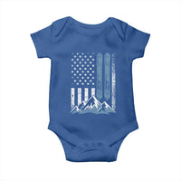 Alpine Skiing Skier Baby Onesie Vintage American Flag Winter Sport - Wonder Print Shop